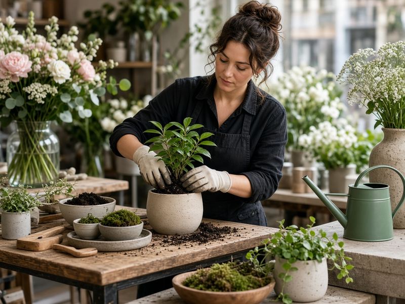 Plant care bar at Tiranjowar Florals