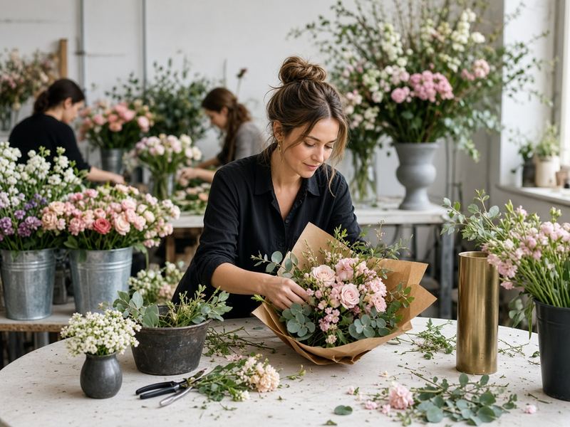Workshop stems at Tiranjowar Florals